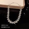 Collar de alta gama con borlas largas y cortas, con lazo de perlas y diamantes de imitación, ligero y de lujo, con cadena de clavícula sexy, exquisito collar
