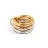 [Acero y Titanio de Cuerpo Completo] Anillos Europeos y Americanos Apilados Lisos, Anillos Elegantes Entrelazados, Joyería de Acero Inoxidable que No se Desvanece