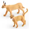 2 Piezas Figuras Realistas de Gatos Salvajes  Figurillas de PVC de Caracal y Gato Abisinio  Juguetes de Animales Detallados para Niños Juego Educativo y Decoración Coleccionable