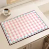 Jogo Americano, Tapete de Mesa de Cozinha, Tapete Drenante para Bancada, Impermeável para Desktop, Secagem Rápida, Absorvente, Antiderrapante, Isolamento Térmico, Protetor Anti-Escaldamento, Pequena Base para Copo