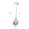 Cuchara creativa de rama Acero inoxidable nórdico Vajilla Cuchara de hoja Remover Cuchara para postre Tenedor para café y fruta Venta al por mayor