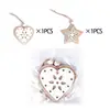Suministros para Decoración Navideña Colgantes Navideños de Madera Corte Láser Colgantes Blancos de Doble Capa Colgantes de Copo de Nieve para Árbol de Navidad