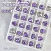 Celebridad de Internet Nuevo k9 cristal de vidrio joyería para uñas Super Brillante cuadrado grueso gota de agua corazón Diamante lavanda morado claro taladro de uñas