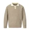 Ropa Vintage Yidao Otoño 2026 Nuevo Estilo Casual de Moda Retro Americano Jersey de Punto Pulóver con Bloques de Color y Cuello Polo para Hombre