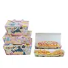Caja de Embalaje Desechable Rectangular Rosa de Dibujos Animados para Perrito Caliente, Fruta Confitada, Comida para Llevar, Caja para Papas Fritas, Pollo Frito Coreano, Caja para Snacks