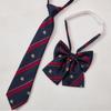Estilo Universitario Japonés Corbata JK para Mujer Collar de Corbata Camisa a Rayas Color Vino Tinto Lazo Corto Uniforme Escolar Masculino DK