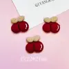 Vermelho vinho DIY resina joias acessórios menina desenho animado doce cereja copo d'água joia grampo de cabelo patch