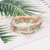Pulsera Bohemio Multicapa de Cuentas Pulsera con Patrón de ECG de Personalidad Longitud Ajustable Conjunto de Pulseras para Mujer
