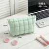 Bolsa de Maquillaje Portátil Acolchada de Venta Caliente Transfronteriza Moderna Bolsa de Almacenamiento Plegada Color Sólido con Patrón de Diamantes Bolso Portátil Casual Estilo Coreano para Mujer