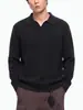 Ropa de Hombre Mu Qiu Otoño/Invierno 2026 Cuello de Gaviota Manga Larga Tejido para Hombre Commute Holgado Old Money Capa Base Camisa POLO