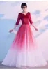 Vestido de Performance para Coro Feminino, Novo Vestido Longo para Apresentadora, Estudante, Adulto, Recitação de Poesia, Banquete, Elegante Vestido de Noite