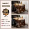 Mesa de Centro de Madera Maciza, Mesa Pequeña Multifuncional Simple, Lateral para Sala de Estar de Apartamento Pequeño, Carrito Móvil para el Hogar, Mesa Lateral para Sofá