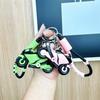 Llavero con forma de motocicleta estéreo de dibujos animados, colgante creativo para coche, llavero para estudiante masculino, mochila escolar, regalo pequeño