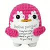 Pingüino de Ganchillo de Energía Positiva, Adorno Tejido a Mano con Hilo, Figura de Animal para Mejorar el Ánimo, Artículo de Venta Caliente Transfronterizo