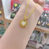 Pingente Cadeado de Jade Hetian com Incrustação de Cobre Gato da Sorte Pingente de Jade Masculino e Feminino Acessórios DIY Fabricante de Transmissão ao Vivo Atacado