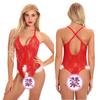 Nova importação e exportação Europa e Estados Unidos perspectiva feminina malha vestido de Natal roupa íntima sexy Roupa de Natal Atacado de Natal
