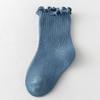 25 calcetines para niñas Otoño/Invierno, calcetines de media pantorrilla con bordes rizados, estilo fino para recién nacidos, calcetines de ajuste holgado que no aprietan las piernas