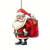 Decoración de Árbol de Navidad Plano de Acrílico Transfronteriza Colgante de Papá Noel Adornos para Decoración del Hogar y del Coche