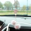 Bola de piel de visón con forma de estrella de cinco puntas y cristales de imitación para decoración de espejo retrovisor de coche, comercio electrónico internacional de Amazon