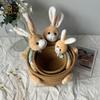 Super Macio e Fofo Boneco Urso e Coelho Cesto de Armazenamento de Corda de Algodão Tecido Cesto de Armazenamento para Doces e Diversos Cesto de Decoração para a Páscoa