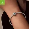 Colgante de plata doble cara playa de verano con cuentas plata s925 pulsera DIY cuentas estilo oceánico palmera accesorios de joyería