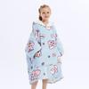 Manta Perezosa con Capucha para Niños Ropa de Casa, Talla Grande Estampada de Franela de Cordero Doble Capa Engrosada Sudadera para Niñas, Forro Polar Engrosado