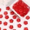 Cuentas de vidrio translúcido color flor de cerezo de 14 mm con agujeros rectos para pulseras, collares y accesorios hechos a mano de estilo antiguo para DIY
