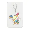 Llavero de Acrílico de Conejo y Flor Estilo Nuevo 2D Accesorio Colgante Lindo para Mochila de Estudiante Regalo a Juego para Mejor Amigo
