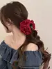Elegante Presilha de Cabelo Flor Rosa de Renda para Mulheres, Grampo de Cabelo de Alto Padrão Novo Estilo 2026, Acessório de Cabelo Presilha de Tubarão para Traseira da Cabeça