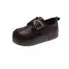 Zapatos Pequeños de Cuero Estilo Colegio Británico para Mujer 2026 Otoño Nuevos Zapatos Individuales de Cuero con Hebilla Retro Suela Gruesa que Aumenta la Altura Birkenstock