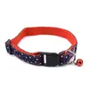 Collar para mascotas de cincha impresa con cascabel, accesorio para gato y perro, collar de cuello ajustable de broche, en stock