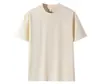 Camiseta Base Branca de Manga Curta Pesada 260g para Primavera 2026 Corte Solto Algodão Puro Cor Sólida Manga Meia Mão