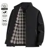 Chaqueta con cuello mao para hombre para papá, Nueva colección Otoño 2026 de color liso, Casual de negocios, Chaqueta cortavientos estilo ejecutivo para hombre