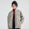 Chaqueta Unisex Versátil Talla Grande Color Sólido Casual Cuello Alto Suelto Mangas Anchas Cuero PU Tendencia Primavera Otoño