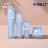 Nuevo Set de Botellas de Loción en Crema Botella Recargable de Cosméticos Azul Botella Acrílica con Presión Botella de Emulsión de Agua