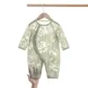 Macacão de Bebê de Verão com Mangas Longas e Abertura Diagonal, Roupinha Fina Sem Costura para Recém-Nascido, Macacão de Bebê, Roupa de Dormir