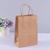 Pronta Entrega Saco de Papel Kraft Colorido em Branco Embalagem para Joias Alimentos Takeaway Fundo Quadrado Sacola de Compras para Presente ins