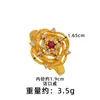 Anillo Mariposa Flor Estilo Étnico de Moda, Elegante Oro de Arena Vietnamita Incrustado con Corona de Circonita Anillo Hueco para Dedo Índice Suministro de Joyería