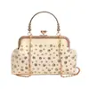 Bolsa de Festa Studded Feminina Modelo Novo Verão 2026, Bolsa de Festa Fashionável Tendência, Bolsa Versátil com Corrente para Cheongsam