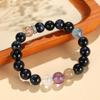 Pulseira de Contas Olho de Tigre Azul Ametista Moda Feminina Simples Sensação de Alto Padrão Água-marinha Cristal Preto Super Sete Pulseira Joia