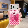 Pontos Coloridos Borboleta Sonhadora Maçã 18pm Capa de Celular iPhone16 Silicone Aveludado Capa Protetora Anti-queda Atacado