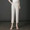 7036 Pantalones de Sala Cortos con Caída Mom Pantalones para Mujeres de Mediana Edad Talla Grande Pantalones Mom Niña Gordita Combinan con Todo Holgados Verano