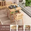 Mesa Pequena de Chá para Varanda Mesa Quadrada de Madeira Maciça Mesa Pequena para Apartamento Doméstico Mesa de Café Mesa de Chá Mesa Popular Combinação de Mesa e Cadeira para Sala de Estar Pátio