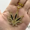 Colar Folha de Bordo Full-Diamond Europeu e Americano de Venda Quente Transfronteiriça Moda Feminina Personalidade Tendência Hip-Hop Corrente Osso Corrente Colar Fabricante Atacado