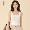 Colete feminino de alça larga, sem costura, quente, com sutiã embutido, novidade, feito de fibra de bambu luxuosa, leve e versátil, disponível para dropshipping
