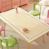 Mantel Minimalista para Mesa de Comedor, Impermeable y a Prueba de Aceite, Mantel sin Lavado, Cubierta para Mesa de Centro Estilo Ins, Protector de Escritorio
