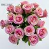 Simulação de rosas planas de 18 cabeças para buquê de rosas de alta qualidade para projeto de layout de casamento, arranjo de flores bonsai ao ar livre