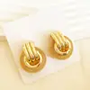 Pendientes Retro Huecos de Metal Chapados en Oro Europeos y Americanos Pendientes Grandes Diseño de Personalidad Nicho Pendientes Joyería Joyería Transfronteriza