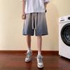 Pantalones cortos deportivos de algodón para hombre, nuevos pantalones de verano con degradado, ropa exterior, pantalones casuales sueltos de seda de hielo americana