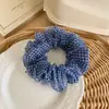 Goma para el pelo de organza a cuadros estilo coreano para mujer, suave y versátil, adecuada para coletas, accesorio básico para el cabello de uso diario